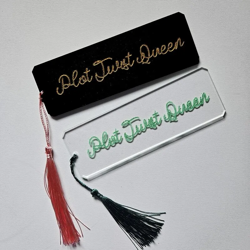 Bookmark with 'Plot twist queen' text